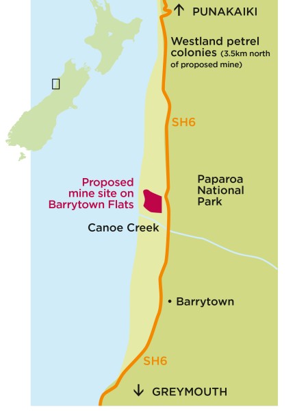 Forest & Bird Barrytown Flats Map