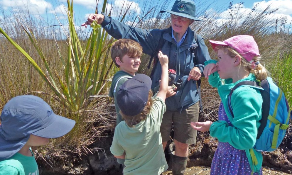 Glenys Mather with KCC children