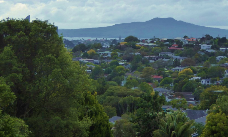 View of the North Shore and Rangitoto Island in the distance