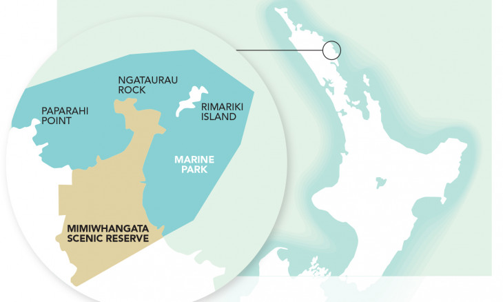 Map of Mimiwhangata in Northland