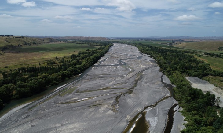 Braided Ngaruroro river channel from above 2019. Credit Forest & Bird