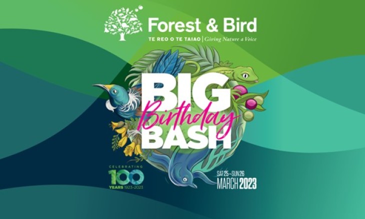 Big Birthday Bash graphic (landscape). Credit Forest & Bird