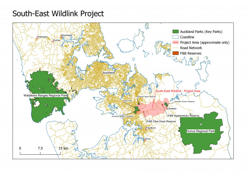 South-east wildlink location map