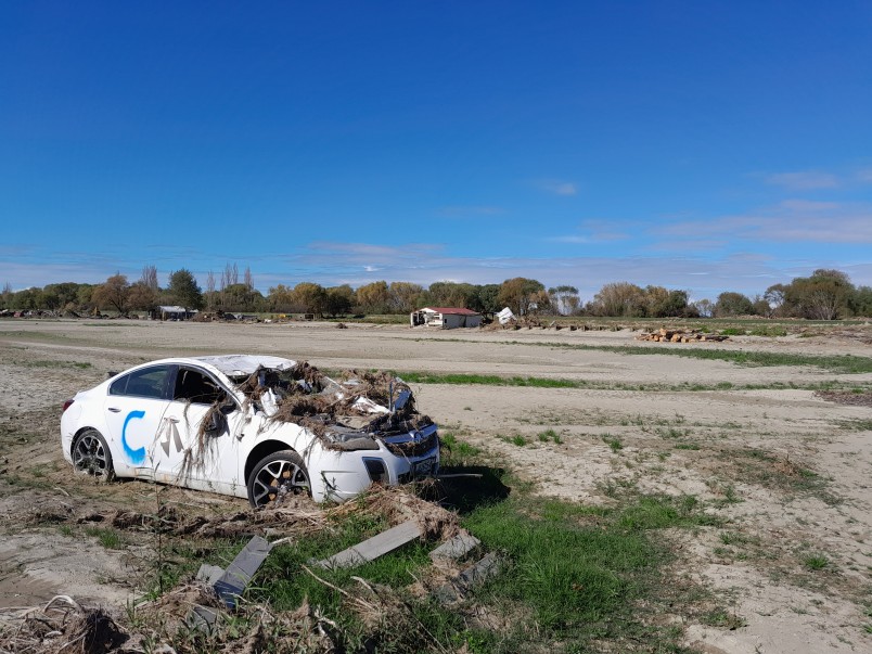 Damage caused by Cyclone Gabrielle, Dartmoor Road, near Puketapu, Hawke’s Bay. Image Chantal Pagel