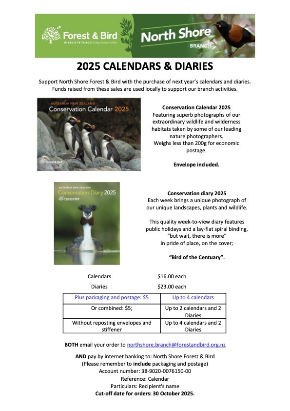 North Shore Forest & Bird Calendars and Diaries 